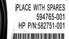 HP 582751-001 I/O PANEL DISPLAY CABLE (DL580G7), Used
