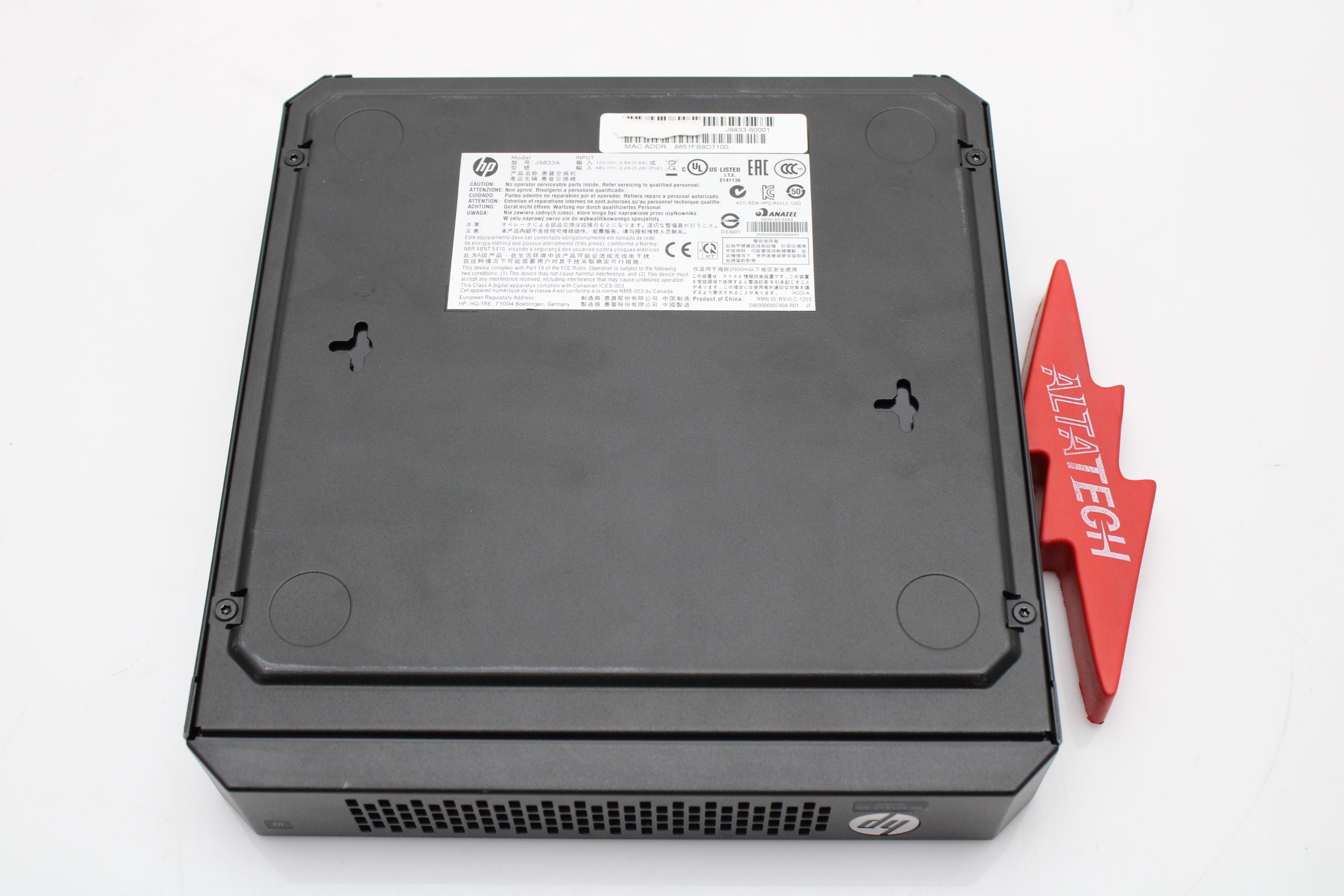 HPE PS1810-8G 8-Port Gigabit RJ-45 1U POE Switch J9833A, No