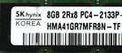 Hynix HMA41GR7MFR8N-TF 8GB PC4-17000P DDR4-2133 2RX8 ECC R, Used