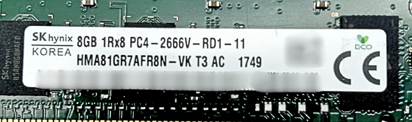 Hynix HMA81GR7AFR8N-VK 8GB PC4-21300V 1RX8 ECC, Used