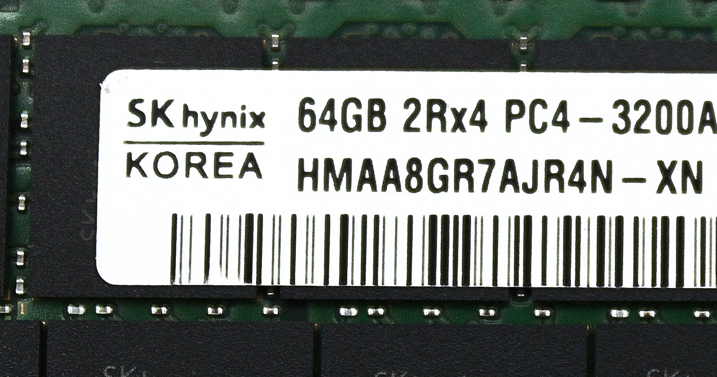 Hynix HMAA8GR7AJR4N-XN_NEW 64GB PC4-25600R DDR4-3200AA 2RX4 ECC, Used