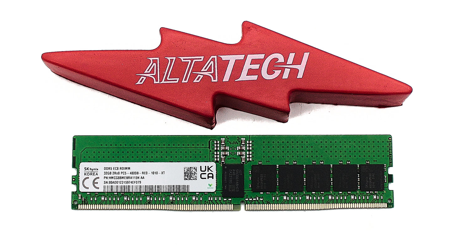 Hynix HMCG88MEBRA115N 32GB PC5-38400B-R DDR5-4800 2RX8 ECC RDIMM, Used