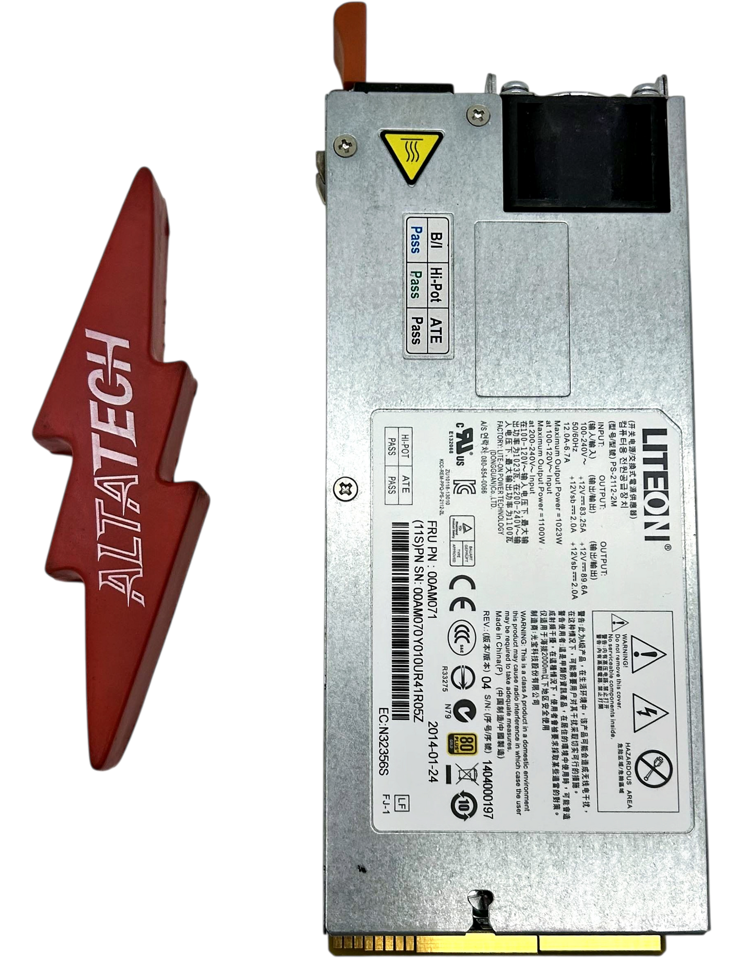 IBM 00AM071 X3755 M3 1100W POWER SUPPLY, Used