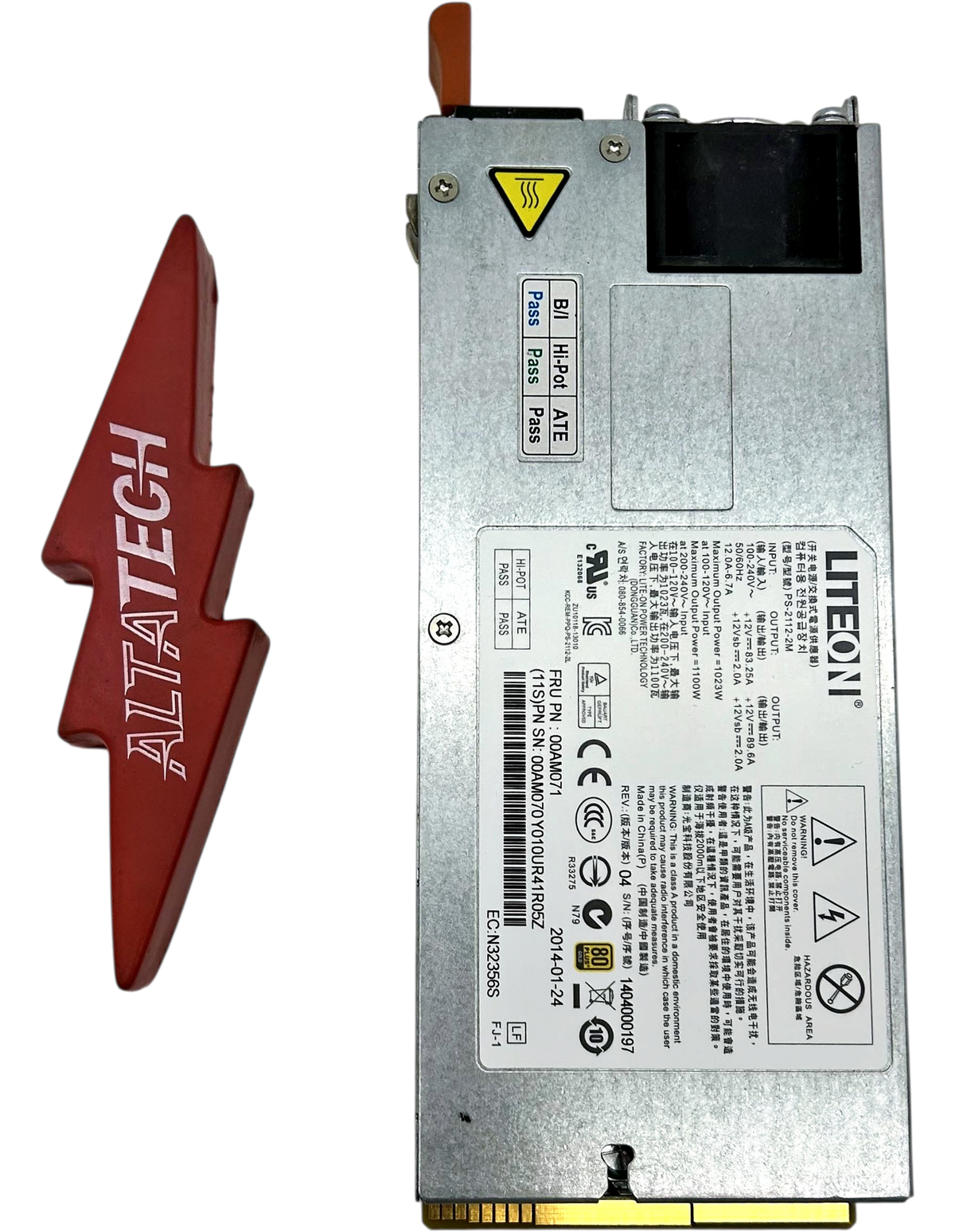 IBM 00AM071 X3755 M3 1100W POWER SUPPLY, Used