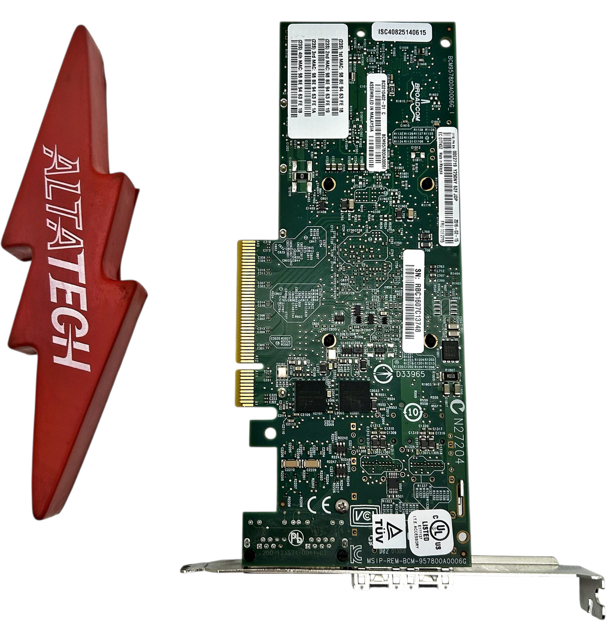 IBM 00E2719 4 Port (10GB/1GB) SR+RJ45 Network Adapter, Used