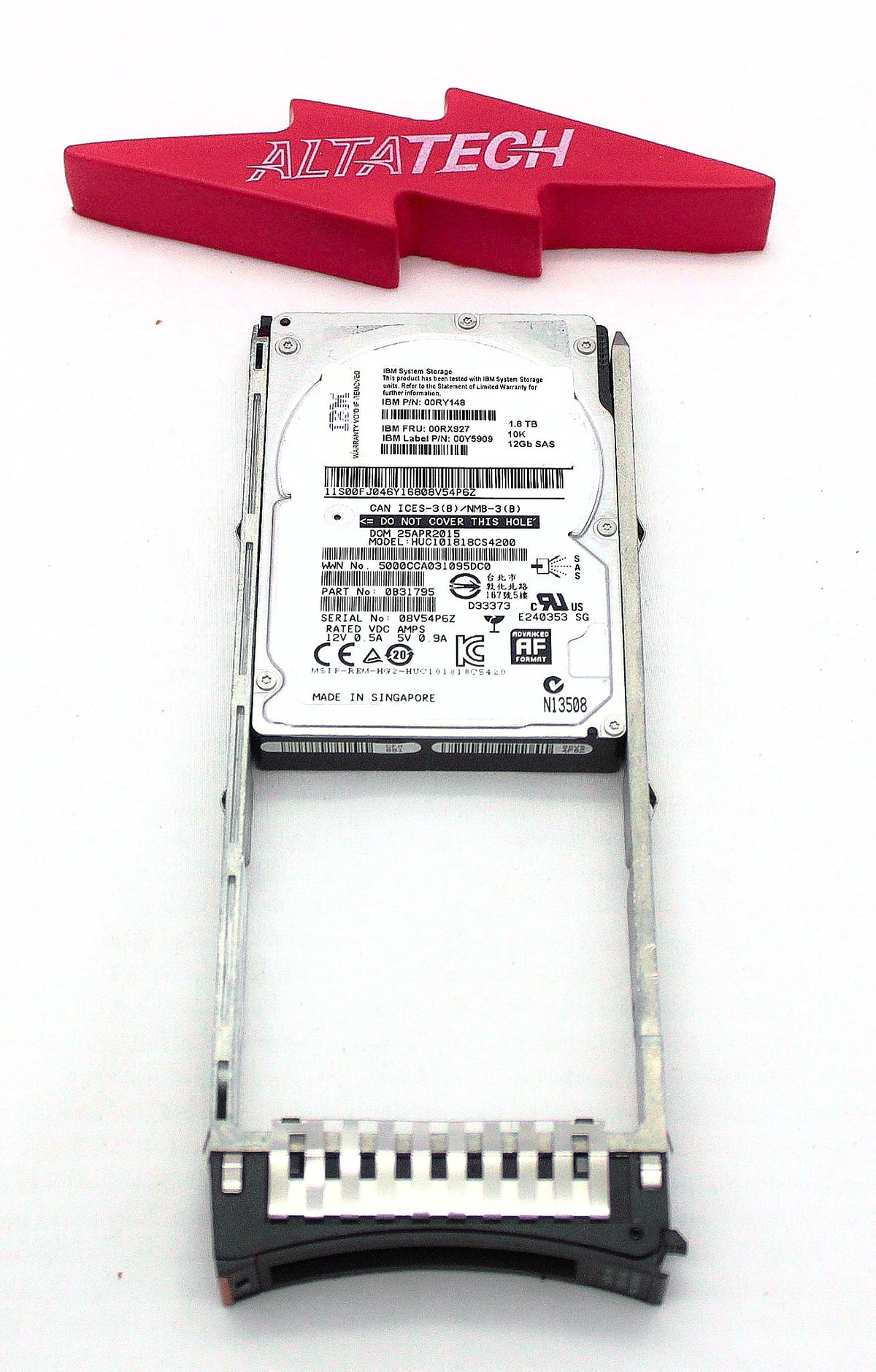 IBM 00RX927 1.8TB 10K SAS 2.5" HDD V3700, Used