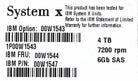 IBM 00W1544 4TB 7.2K NL SAS SED 3.5