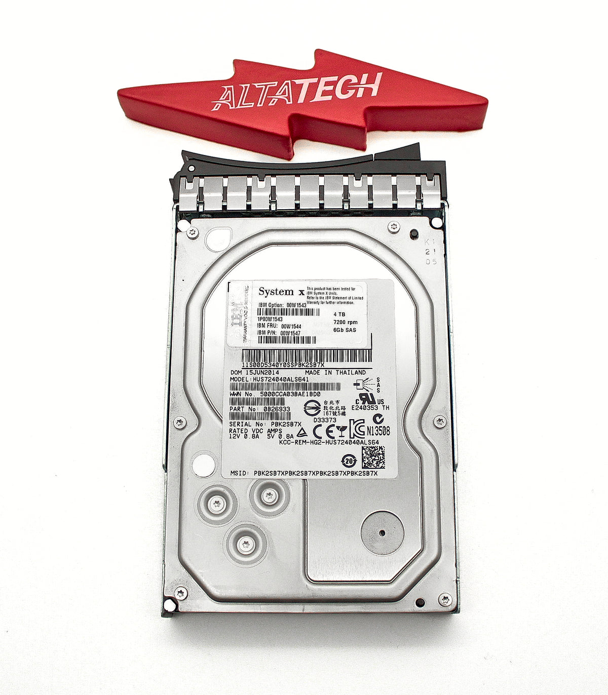 IBM 00W1544 4TB 7.2K NL SAS SED 3.5" HDD, Used