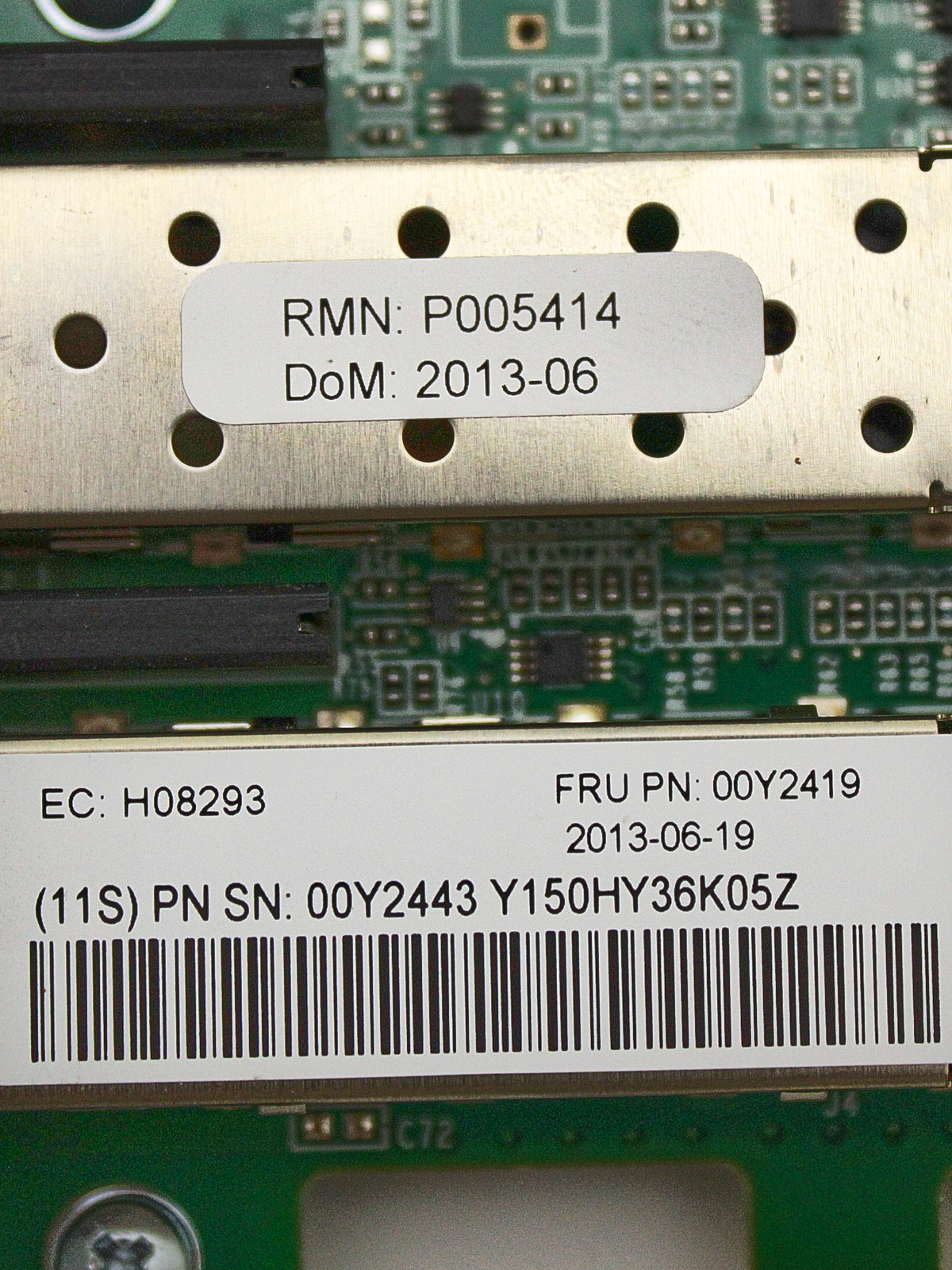 IBM 00Y2419 10GB ISCSI FCOE 2PORT HBA V3700 PORT HOST INTERFACE CARD, Used