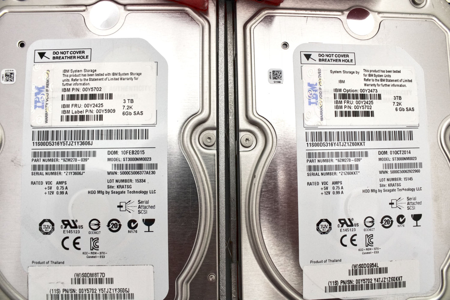 IBM 00Y2425_x4 3TB 7.2K SAS 3.5" Hard Drive, Used