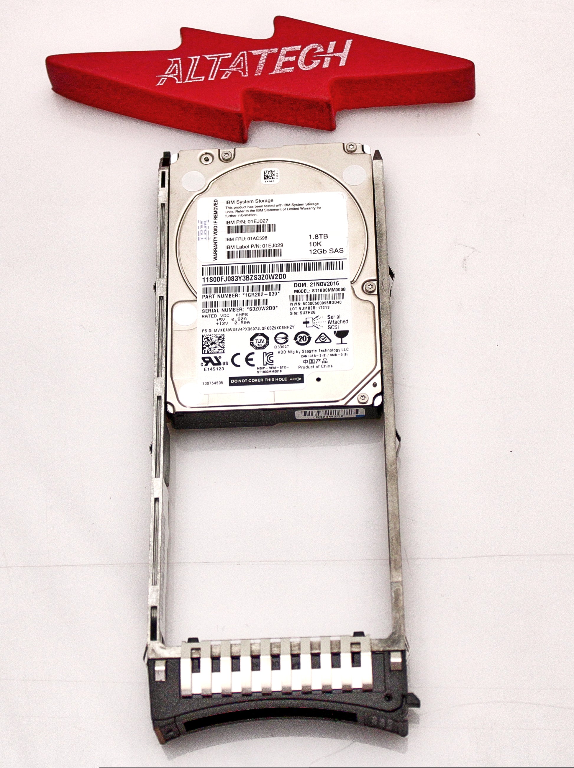 IBM 01AC598 1.8TB 10K 2.5 INCH HDD, Used