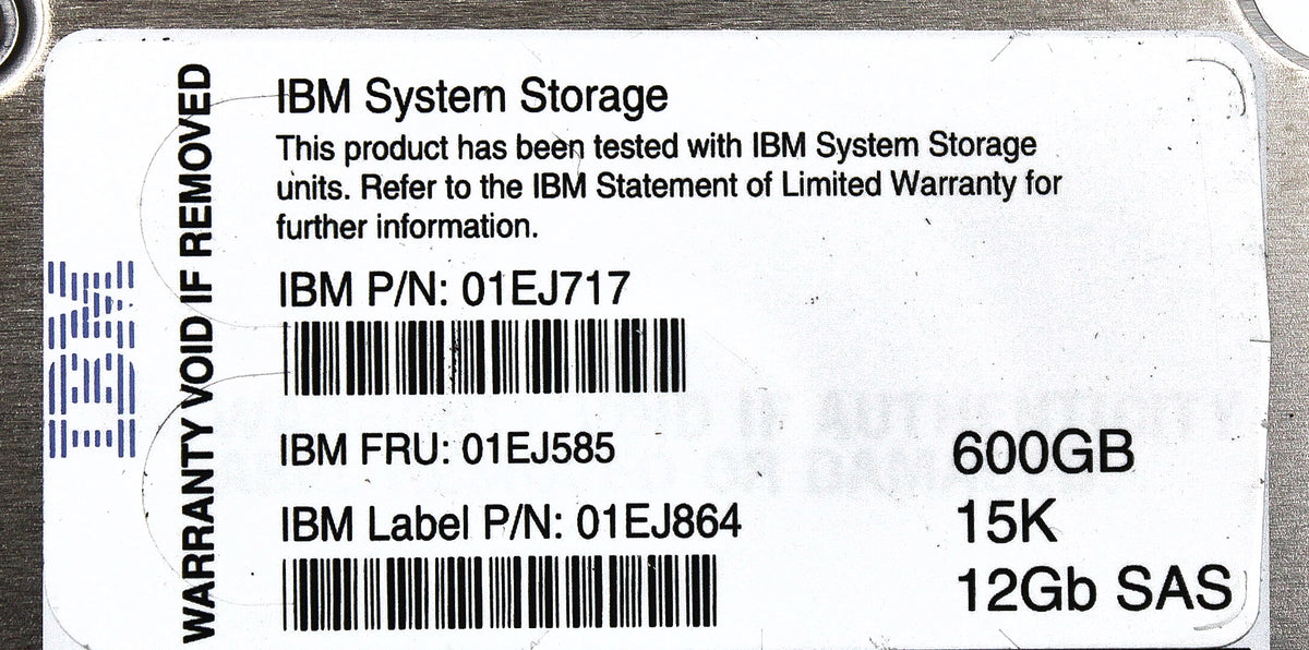 IBM 01EJ585 600GB 15K 2.5" SAS HDD V3700 V2, Used
