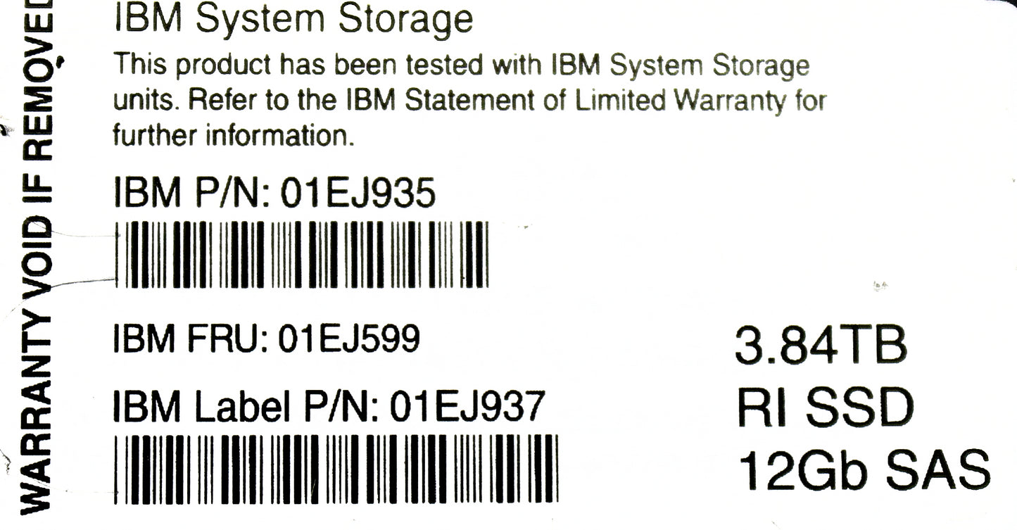 IBM 01EJ599 3.84TB 12G 2.5" FLASH DRIVE, Used