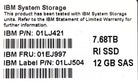 IBM 01EJ997 7.68TB 12Gb SAS 2.5