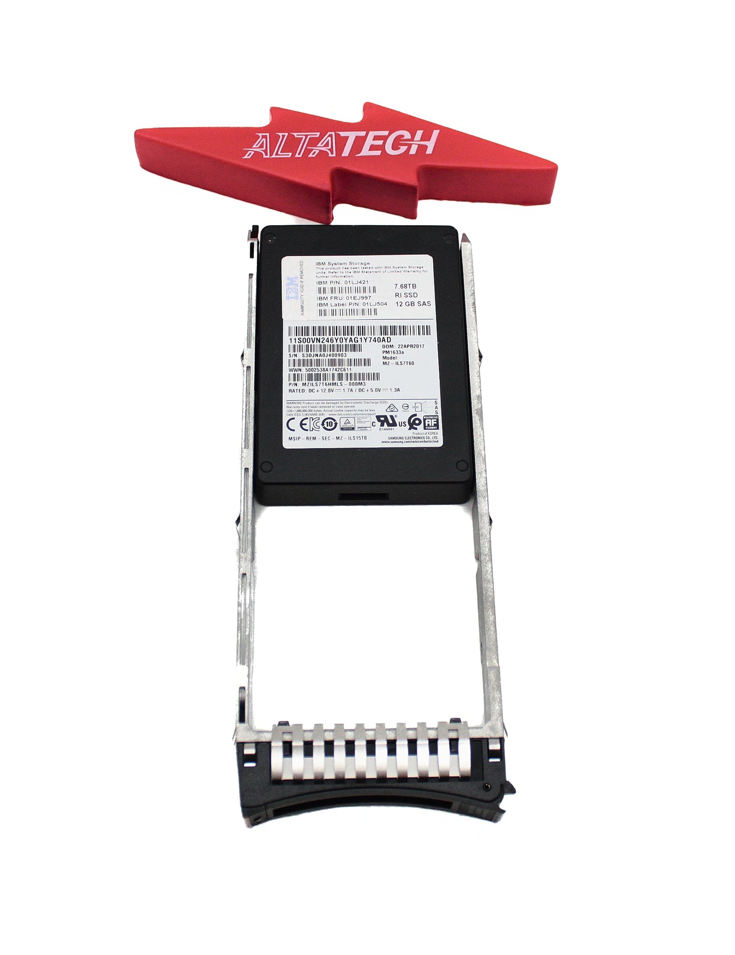 IBM 01LJ504 7.68TB 12Gb SAS 2.5" Flash Drive V5000G2, Used