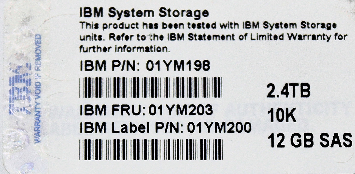 IBM 01YM203 2.4GB 10K 2.5" 12GB HDD, Used