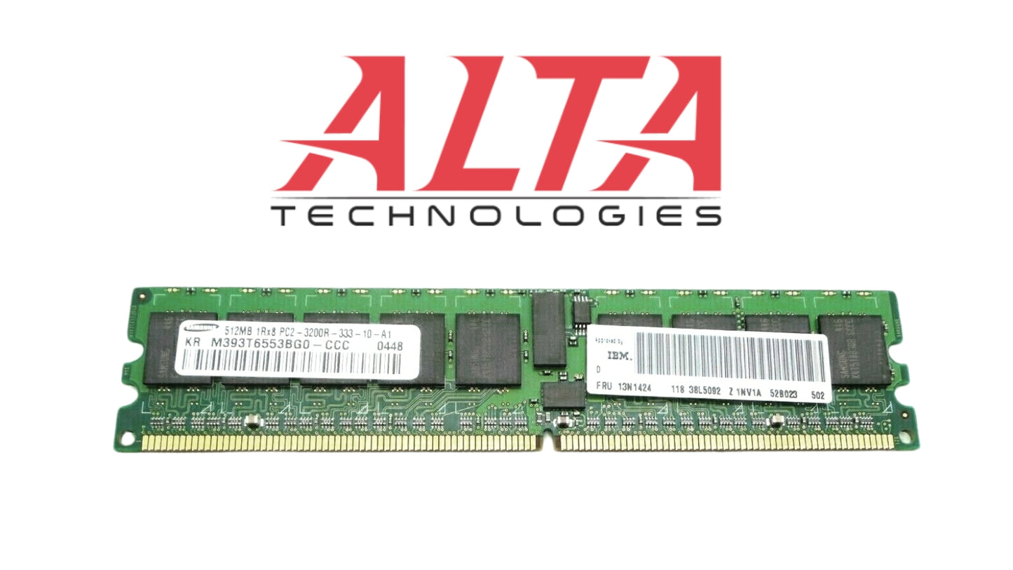 IBM 13N1424 RAM 512MB pc2-3200 CL3 ecc DIMM Server Memory, Used