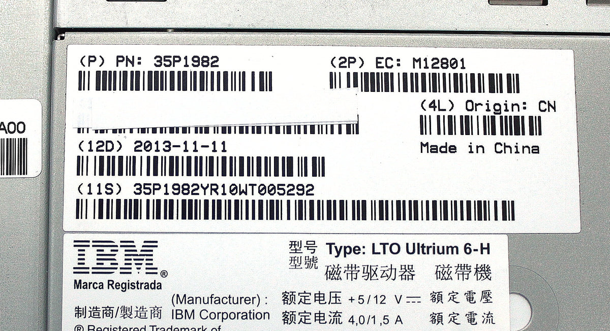 IBM 35P1982 2.5/5TB LTO6 FC 8G HH 3573, Used