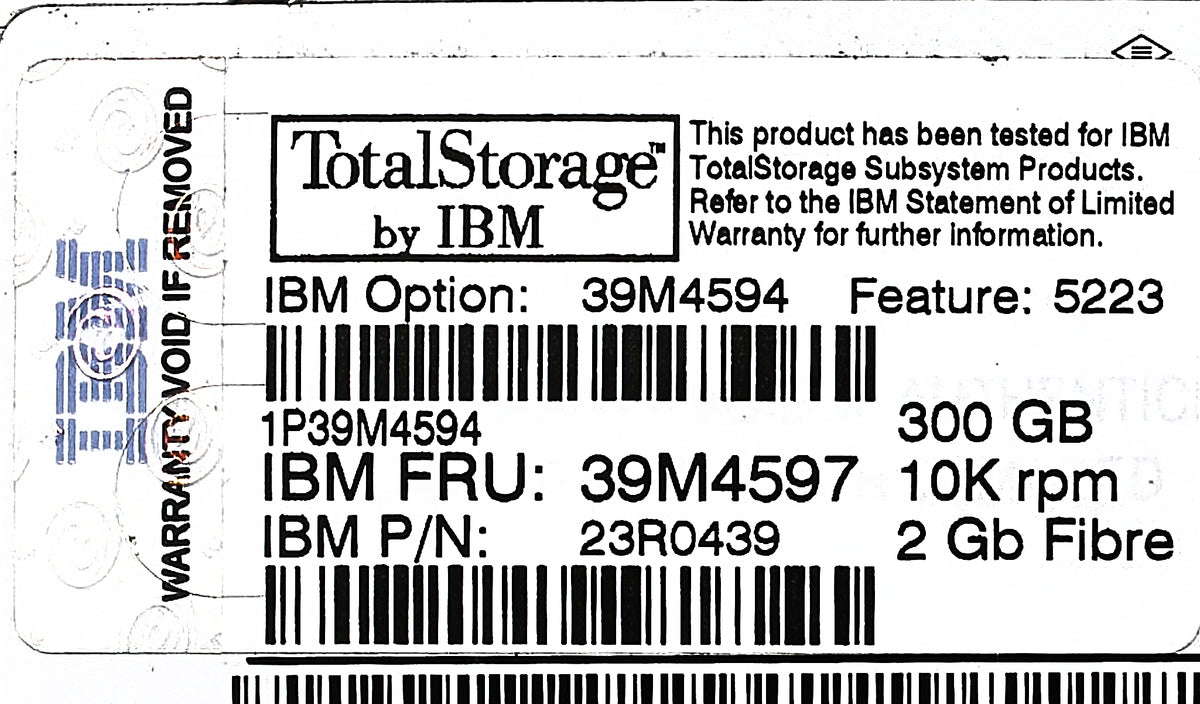 IBM 39M4594 300GB 10K 2GBPS EDDM FC, Used