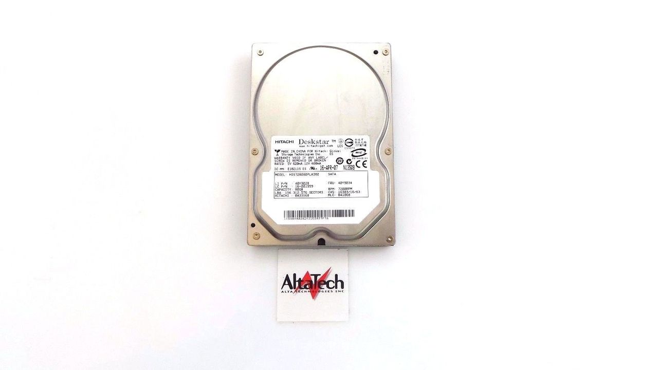 IBM 40Y9034 Hitachi 80GB 7.2K SATA 3.5" Hard Drive, Used