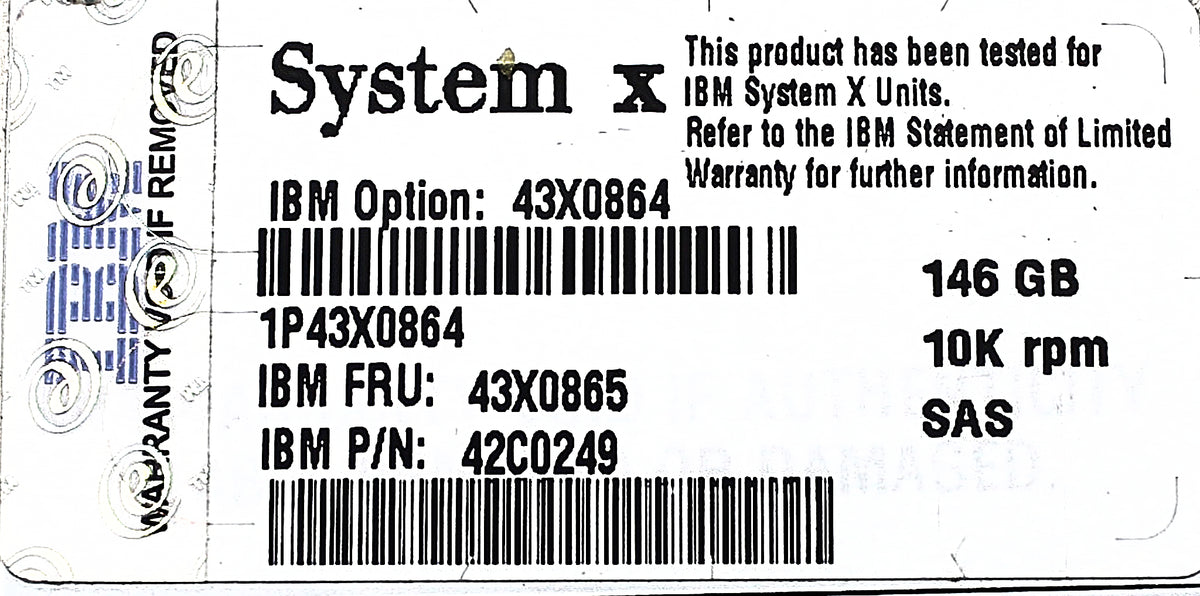 IBM 43X0865 146GB 10K 2.5 SAS DRIVE, Used