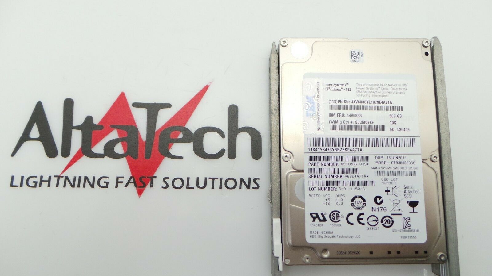 IBM 44V6833 pSeries 300GB 10K SAS 2.5" SFF HDD Hard Disk Drive, Used