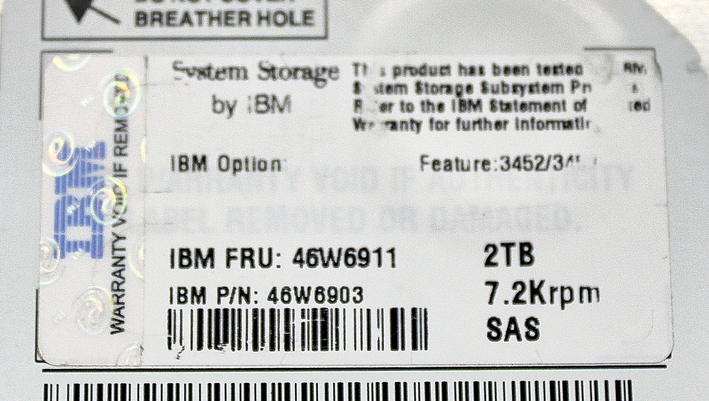 IBM 46W6911 2TB 7.2K NL SAS 3.5" HDD DCS3700, Used