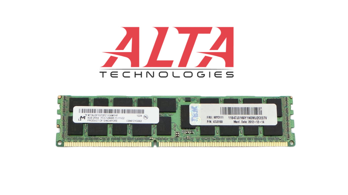 IBM 47J0169 8GB PC3-12800R DDR3-1600 2RX4 ECC, Used