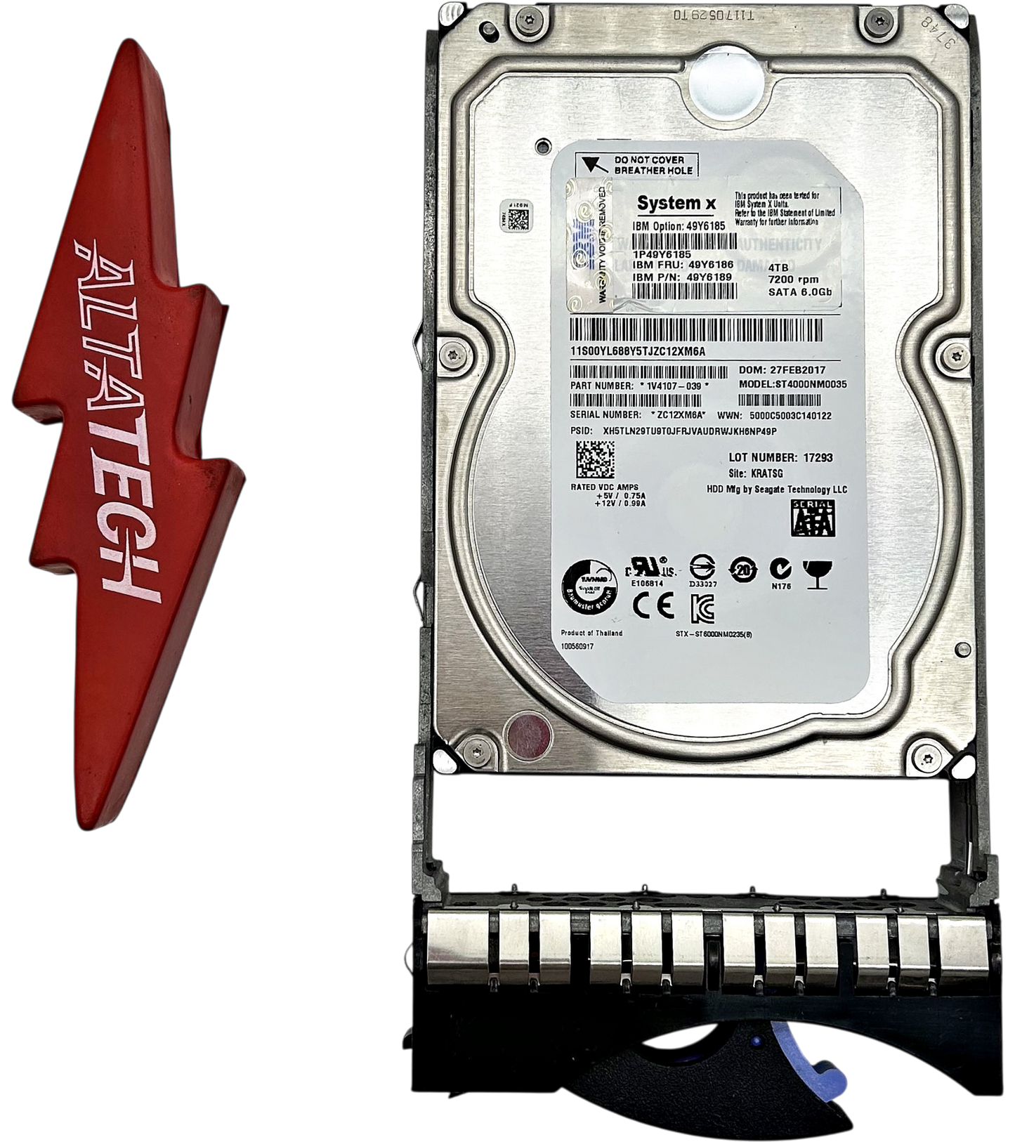 IBM 49Y6186 4TB SATA 6G 7.2K 3.5'' HDD, Used
