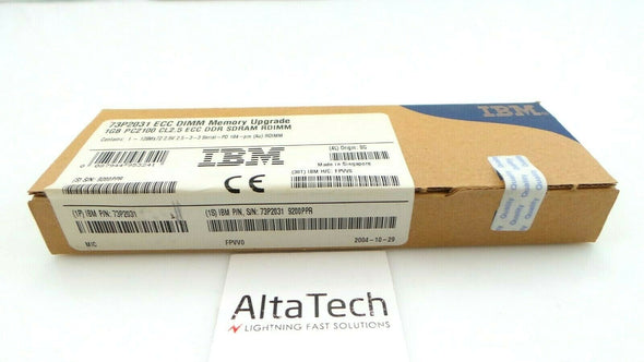 IBM 73P2031_NEW 1GB DDR2 PC2100 cl2.5 ecc Registered DDR Rdimm Memory, New Sealed