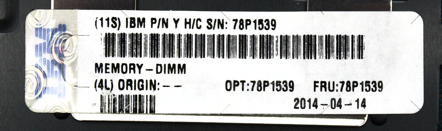 IBM 78P1539 32GB PC3L-8500R DDR3-1066 4RX4 ECC, Used