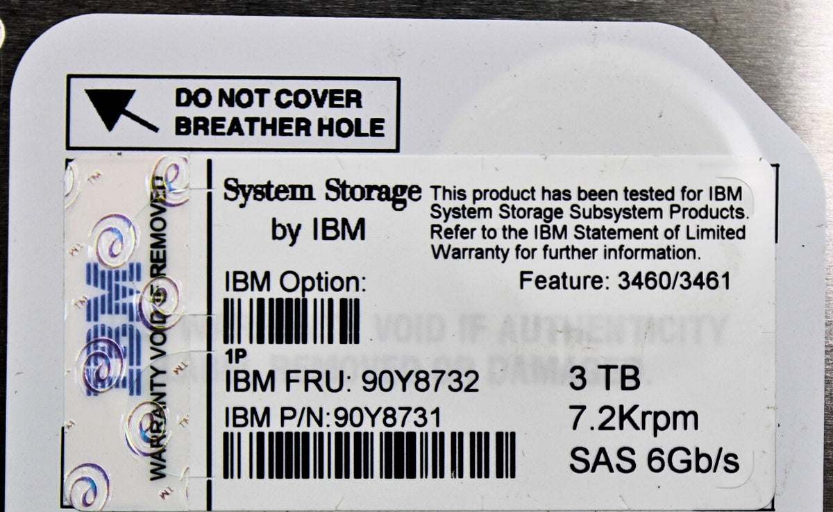 IBM 90Y8732 3TB 7.2K RPM 6GBPS SAS HDD DCS3700, Used