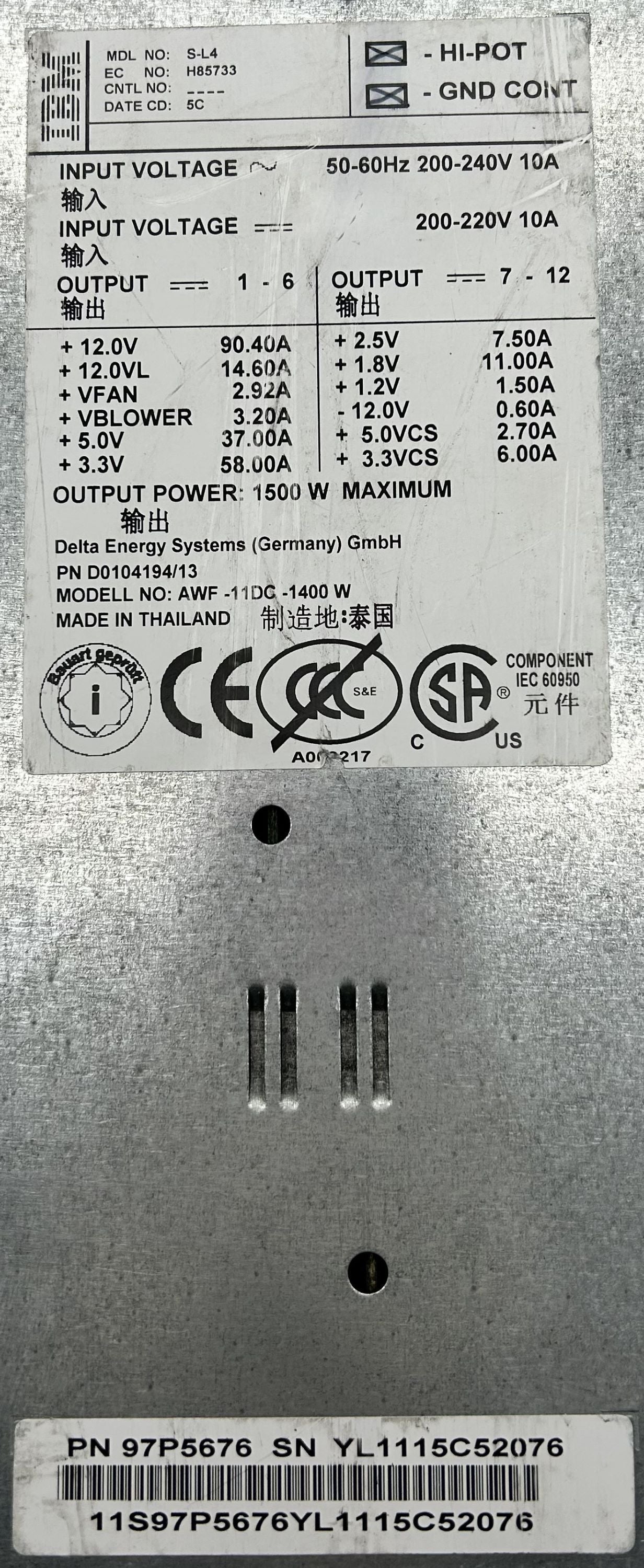 IBM 97P5676 1400W POWER SUPPLY, Used