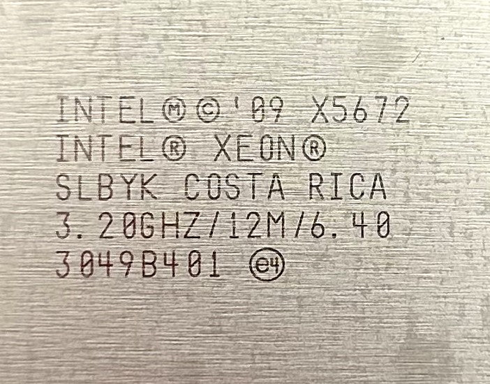 IBM SLBYK QUAD-CORE INTEL XEON X5672 3.2 GHZ, Used