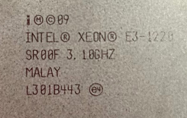 IBM SR00F 3.1GHZ/8MB/80W/ 4C PRC, E3-1220, Used