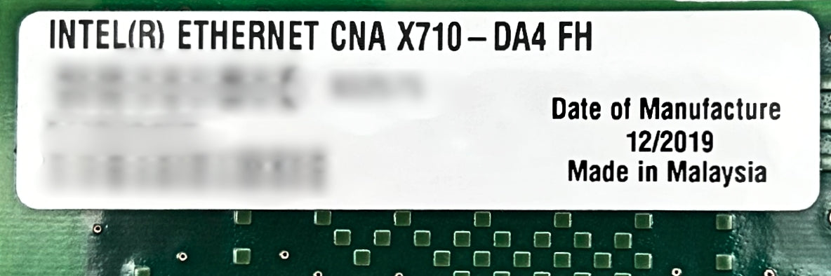 Intel DDJKY X710-DA4 Quad-Port SFP+ PCIe 3.0 X8 Network Adapter, Used