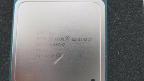 Intel E5-2643V2 Xeon E5-2643V2 6 Core 6C CPU Processor 3.50GHZ w/ Thermal Grease, Used