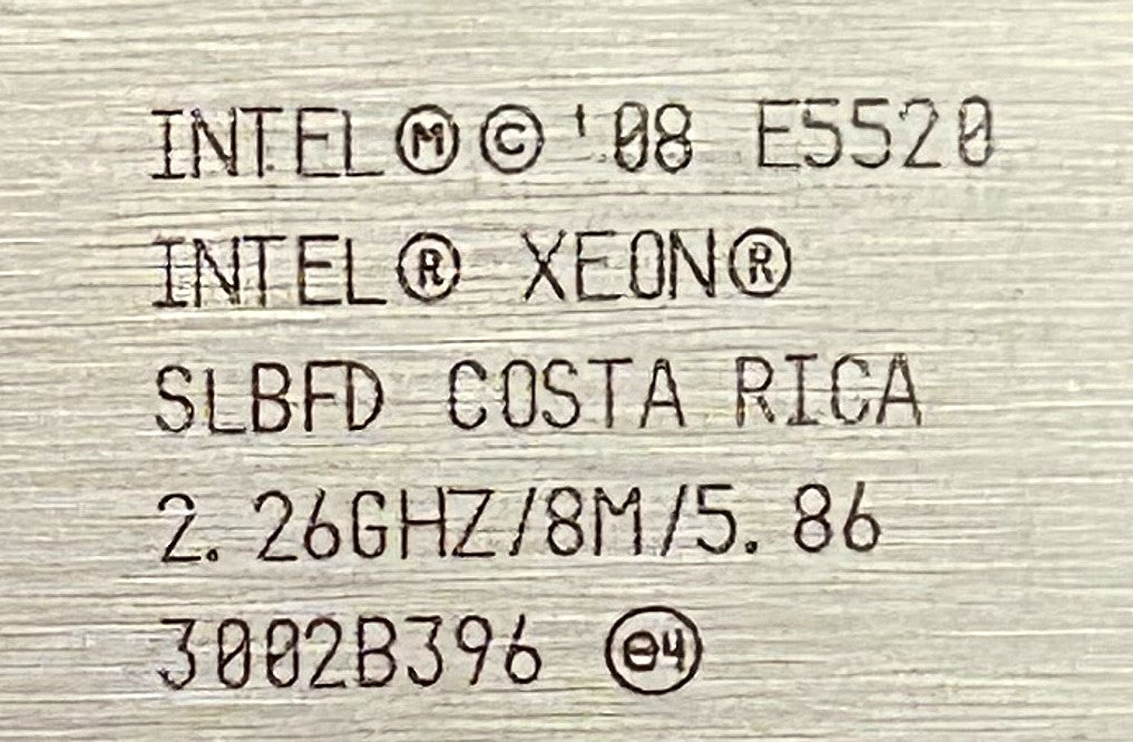 Intel E5520 2.26GHZ/8MB/80W/4C, E5520, Used