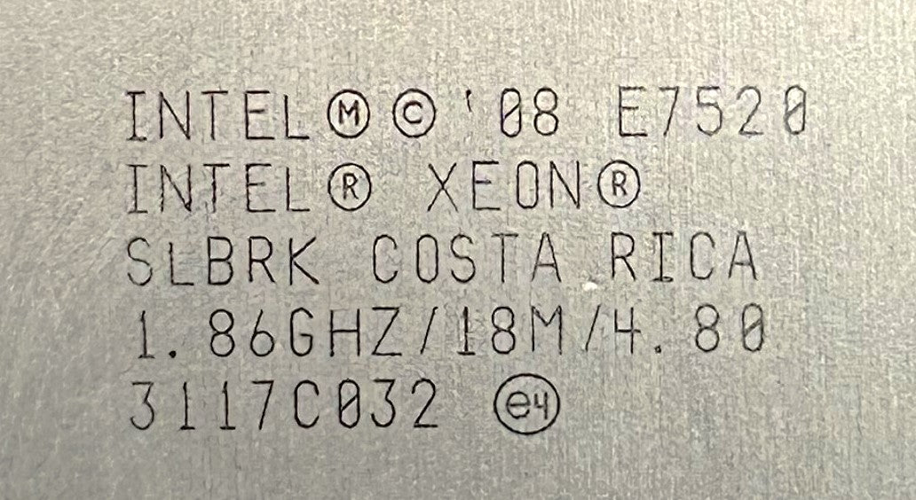 Intel E7520 1.86GHZ/18MB/95W/4C, E7520, Used