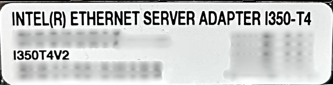 Intel I350T4V2BLK 4-port Gigabit PCIe Network Adapter, Used