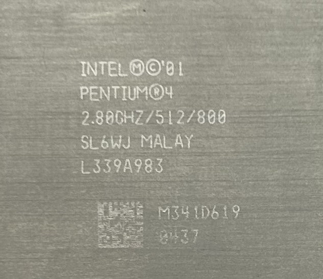Intel SL6WJ 2.8GHZ/512KB/70W/1C, PENTIUM 4, Used