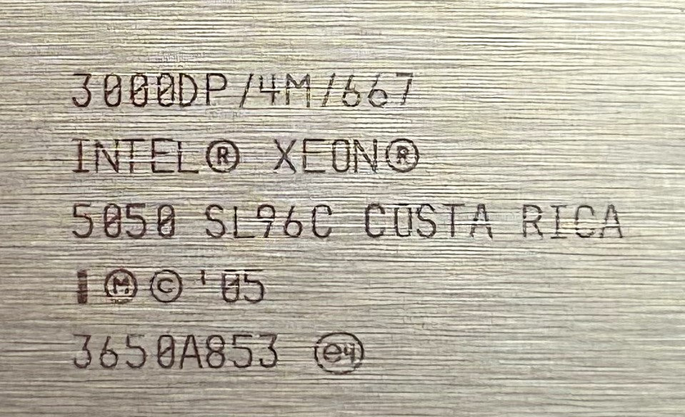 Intel SL96C 3.00GHZ/4MB/95W/2C, XEON 5050, Used