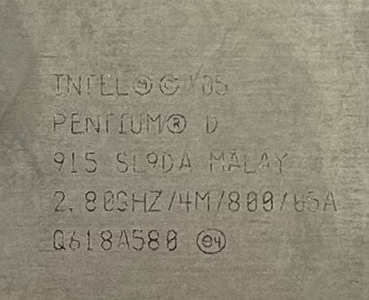Intel SL9DA 2.8GHZ 800/4MB P-D LGA775, Used
