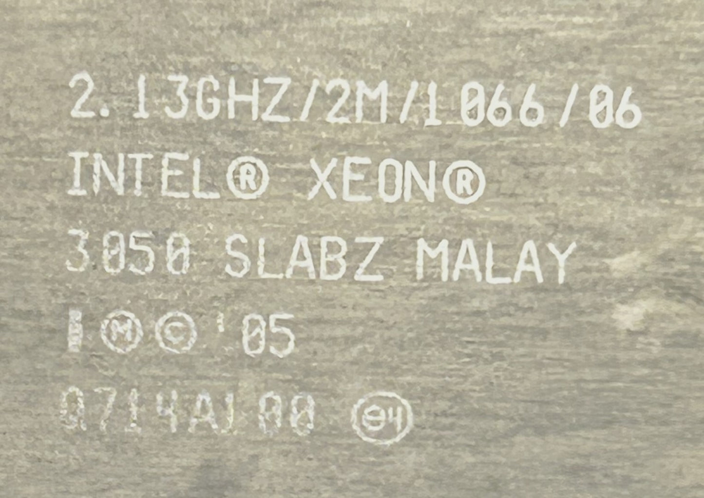 Intel SLABZ 2.13GHZ 2MB 1066MHZ XEON DC 3050, Used