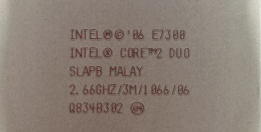 Intel SLAPB 2.66GHZ/3MB/65W/2C, E7300, Used
