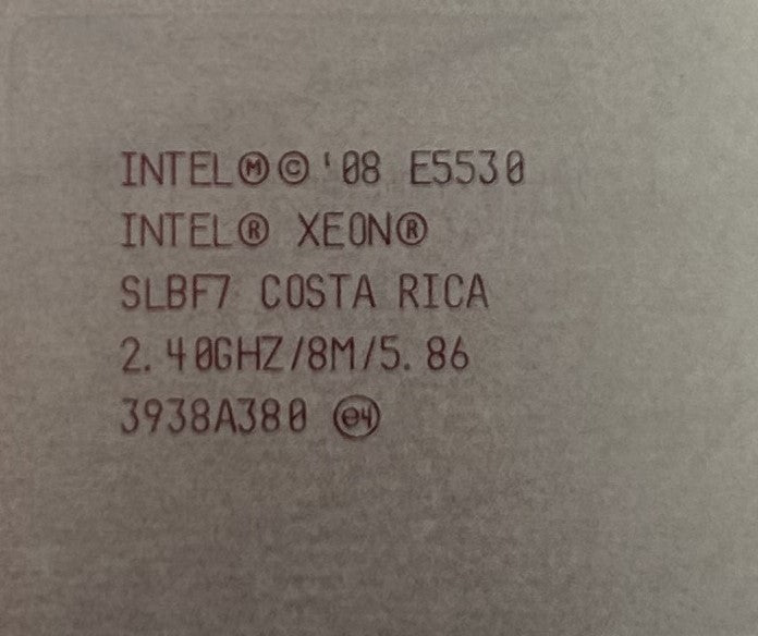 Intel SLBF7 2.4GHZ/8MB/80W/4C, Xeon E5530, Used