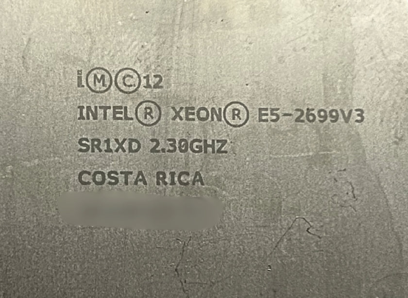 Intel SR1XD Xeon E5-2699 v3 18-Core 2.3GHz Processor w/ Thermal Grease, Used