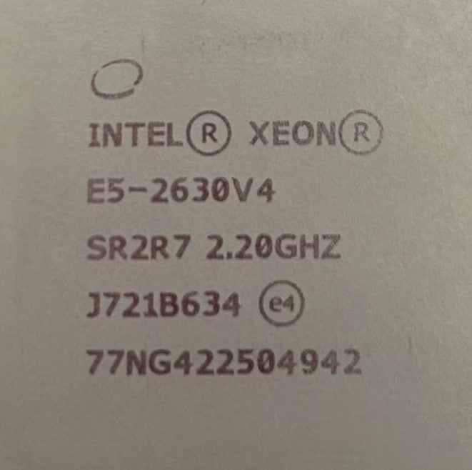 Intel SR2R7 2.2GHZ/25M/85W/10C PRC, E5-2630V4, Used