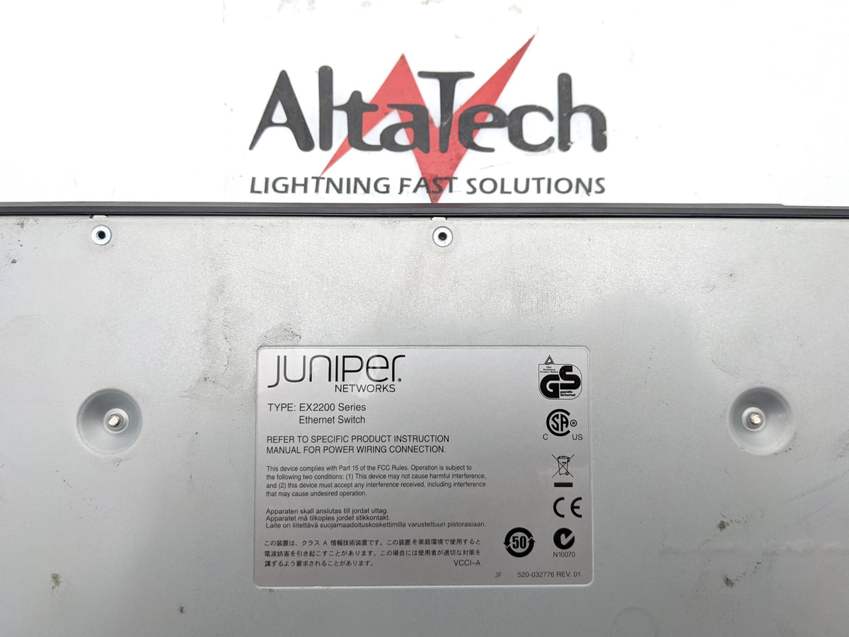 Juniper Networks EX2200-48T-4G 48-Port 10/100/1000 4xSFP Switch, Used