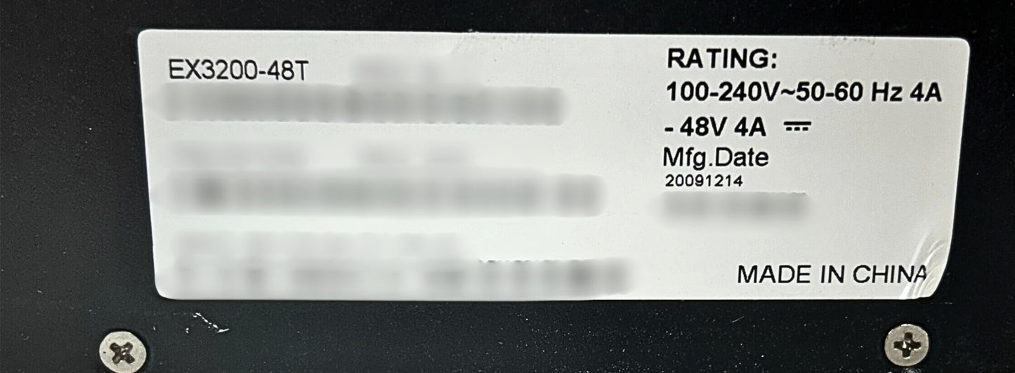 Juniper Networks EX3200-48T JUNIPER EX3200-48T LAYER 3 SWITCH, Used